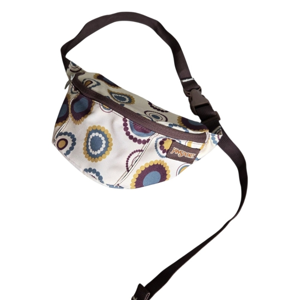 JanSport Crossbody Bag Fanny Pack Multicolor Circle Adjustable Strap Sling Purse